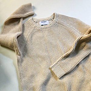 *SOLD* EUC Boy's Beige Knitted Pullover Cable Sweater